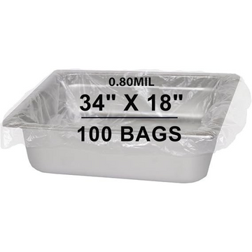 34X18 inches Poly Pan Liners 0.8 Mil Full Pan Shallow and Medium PTL